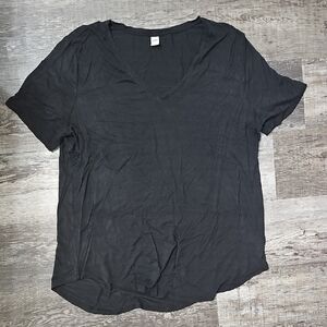 Old Navy Luxe Black V-Neck Tee